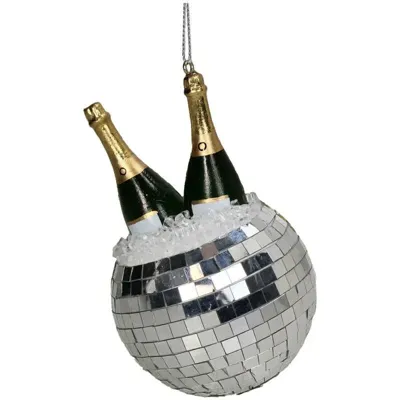 Kersten Ornament Champagne Bottles Glass Multi 11.4cm