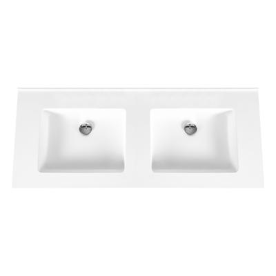 Wastafel Boss & Wessing Zonder Kraangaten 45.5x154 cm Solid Surface Wit Boss & Wessing