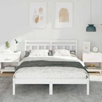 Bedframe met hoofdeinde Wit Grenenhout - thumbnail