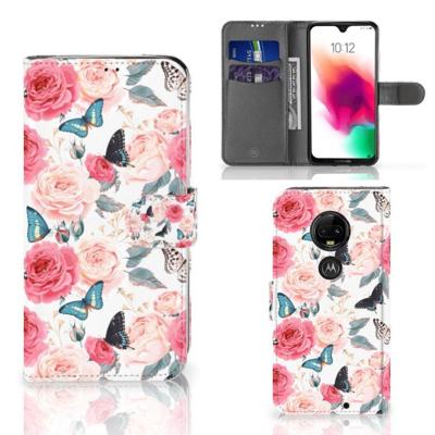 Motorola Moto G7 | G7 Plus Hoesje Butterfly Roses Motorola Moto G7 | G7 Plus Hoesje Butterfly Roses