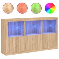 Dressoir met LED-verlichting 181,5x37x100 cm sonoma eikenkleur - thumbnail