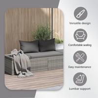 Tuinbed 195x60 cm poly rattan grijs - thumbnail