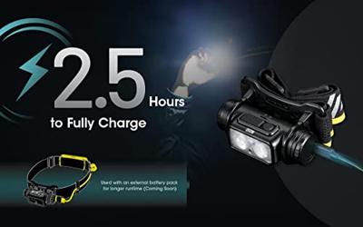 NiteCore NU50 Hoofdlamp LED werkt op een accu 1400 lm