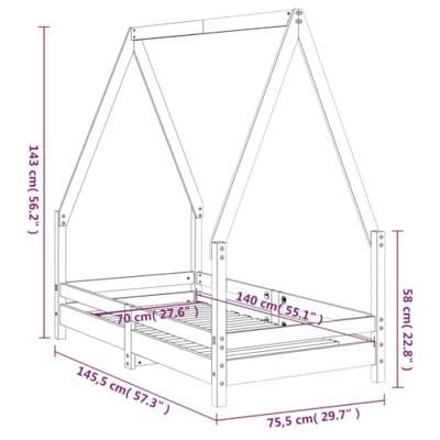 Kinderbedframe 70x140 cm massief grenenhout