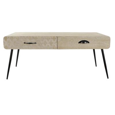 Hoofdtafel DKD Home Decor Zwart Multicolour Koper Natuurlijk Metaal Paulownia hout Hout MDF 100 x 52 x 42,5 cm 100 x 52 x 72 cm