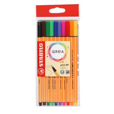 Fineliner stabilo point 88/10 qrea f 10st ass | 10 stuks