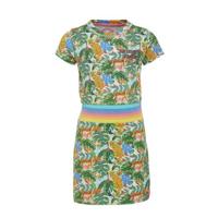 De Zoete Zusjes by Wehkamp jurk met all over jungle print groen/geel/blauw - thumbnail