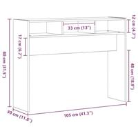 Wandtafel Zwart eiken 105 x 30 x 80 cm Bewerkt hout - thumbnail