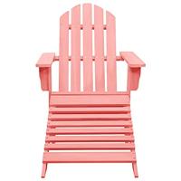 Tuinstoel Adirondack met voetenbank massief vurenhout roze - thumbnail
