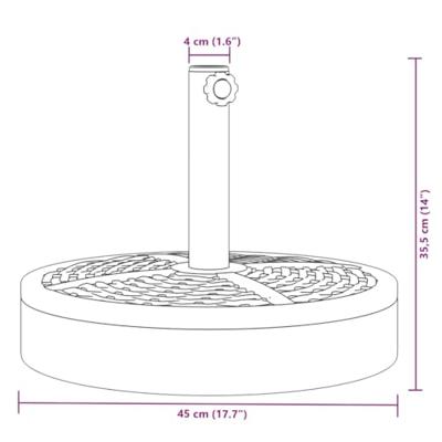 VidaXL Parasolvoet voor stokken van ø38 / 48 mm 25 kg rond VidaXL Parasolvoet voor stokken van ø38 / 48 mm 25 kg rond