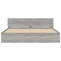 Bedframe met hoofdeinde en LED grijs sonoma eiken 200x200 cm - thumbnail