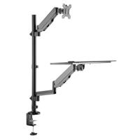 My Wall HL63L Monitor-tafelbeugel 1 stuks 43,2 cm (17) - 81,3 cm (32) Zwart In hoogte verstelbaar, Kantelbaar, Zwenkbaar, Toetsenbordhouder - thumbnail