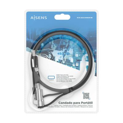 Veiligheidskabel Aisens ASLK-D45K06-BK 1,5 m - thumbnail