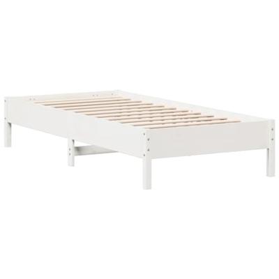 Bedframe massief grenenhout wit 100x200 cm