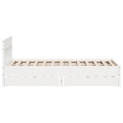 Bedframe zonder matras massief grenenhout wit 150x200 cm