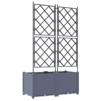 Tuin Bloempot 2 pcs Licht Grijs 80 x 40 x 143 cm Staal