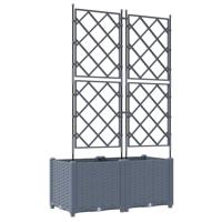 Tuin Bloempot 2 pcs Licht Grijs 80 x 40 x 143 cm Staal - thumbnail