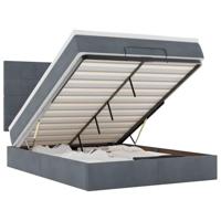 Ottoman bed met matrassen 140x190cm fluweel donkergrijs - thumbnail