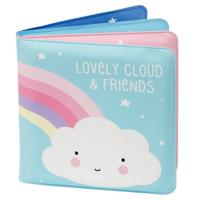 A Little Lovely Company badboekje Cloud&Friends 12 cm foam blauw/roze - thumbnail