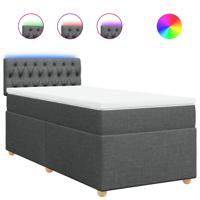 Boxspring met matras stof donkergrijs 90x190 cm - thumbnail