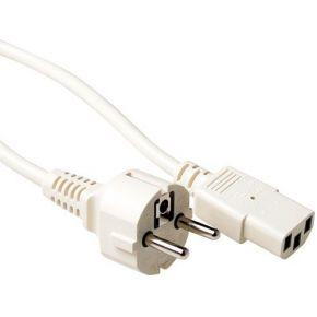 ACT AK5009 230V Aansluitkabel CEE7/7 male/C13 Wit - 2,5 meter