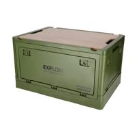 Norländer Krat met Houten Deksel - 33 L - Groen - thumbnail