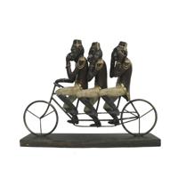 Decoratieve figuren DKD Home Decor Aap Driewieler Zwart Gouden Metaal Hars Koloniaal (40 x 9 x 31 cm) - thumbnail