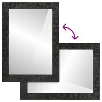 VidaXL Badkamerspiegel 50x70x2,5 cm massief mangohout en glas zwart - thumbnail