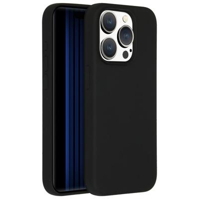Accezz Liquid Silicone Backcover iPhone 15 Pro Telefoonhoesje Zwart