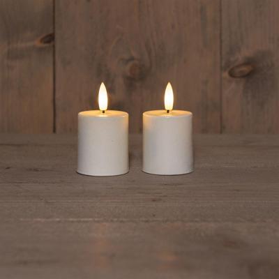 B.O.T. 2Pcs 3D Wick White Candle kaars 4,5X8 cm 2X2Aaa Anna's Collection - Annas collection B.O.T. 2Pcs 3D Wick White Candle kaars 4,5X8 cm 2X2Aaa Anna's Collection - Annas collection