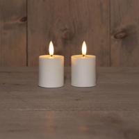 B.O.T. 2Pcs 3D Wick White Candle kaars 4,5X8 cm 2X2Aaa Anna's Collection - Annas collection - thumbnail