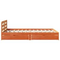 Bedframe zonder matras massief grenenhout wasbruin 120x200 cm - thumbnail