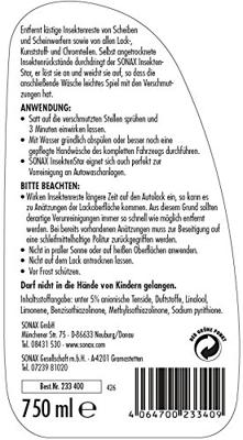 SONAX insektenentferner "insektenstar " insect star 750ml