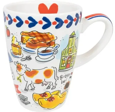 Blond Amsterdam xl beker aardewerk holland 10x14cm multi