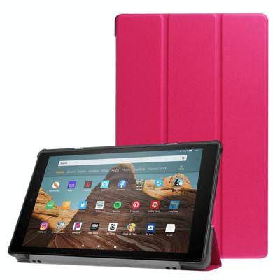 Voor Amazon Kindle Fire HD 10 2017/2019Custer textuur horizontale Flip lederen draagtas met drie-opvouwbare houder & slaap/Wake-up functie (Rose Red) Voor Amazon Kindle Fire HD 10 2017/2019Custer textuur horizontale Flip lederen draagtas met drie-opvouwbare houder & slaap/Wake-up functie (Rose Red)