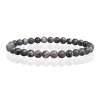 6mm Memphis Natuursteen Armband - Snowflake Obsidian - thumbnail