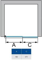 Nisdeur Sealskin SOHO Schuifdeur 120x210 cm 8 mm Helderglas (Rechts schuivend) - thumbnail