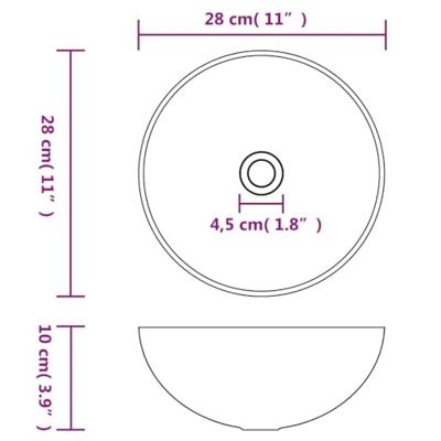 Wastafel rond keramiek matwit