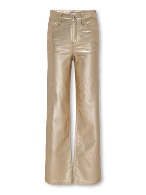 Kids ONLY winter broek meisjes - goud metallic - wide leg fit - KogJuicy