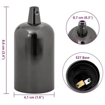 VidaXL Lamphouders 2 st glanzend zwart e27 VidaXL Lamphouders 2 st glanzend zwart e27