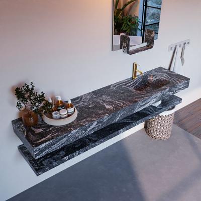 MONDIAZ ALAN-DLUX 200cm planchet Lava. Vrijhangende wastafel CLOUD rechts 1 kraangat, kleur Lava. MONDIAZ ALAN-DLUX 200cm planchet Lava. Vrijhangende wastafel CLOUD rechts 1 kraangat, kleur Lava.