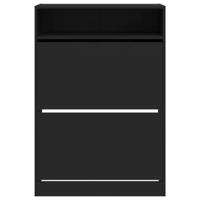 Schoenenkast met 2 klaplades 80x34x116 cm zwart - thumbnail
