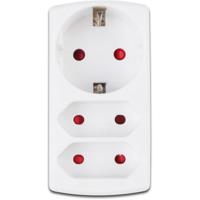 Stopcontact Verdeelstekker 3680W - 3-Voudig Mat Wit Kunststof - Aigi Yvuno - thumbnail