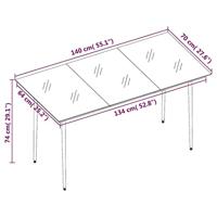 Tuintafel 140x70x74 cm staal en glas zwart - thumbnail