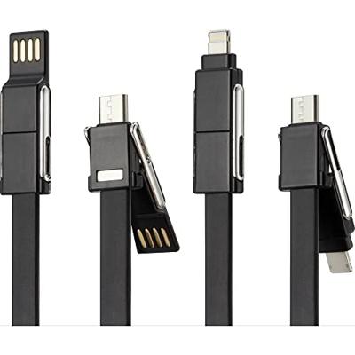 Renkforce USB Adapterkabel [1x USB-A 2.0 stekker, USB-C stekker - 1x Apple dock-stekker Lightning, USB-C stekker, Micro-USB-stekker] 0.20 m