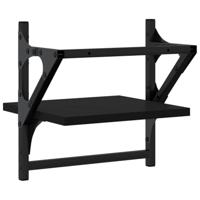 Wandschappen met stangen 2 st 30x25x30 cm zwart - thumbnail