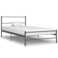 Bedframe metaal grijs 100x200 cm - thumbnail