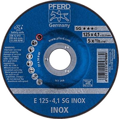 PFERD TOOLS 62212423 Sg Inox Afbraamschijf gebogen Diameter 125 mm Boordiameter 22.23 mm 10 stuk(s)