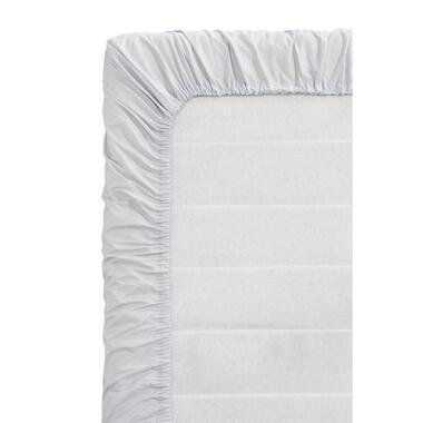 Topper hoeslaken - Percale katoen - lichtgrijs - 90x200 cm