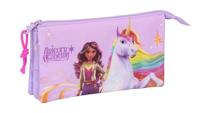 Pennenetui met 3 vakken Unicorn Academy Lila 22 x 12 x 3 cm - thumbnail